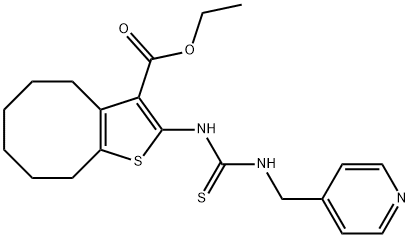 ethyl 2-(3-(pyridin-4-ylmethyl)thioureido)-4,5,6,7,8,9-hexahydrocycloocta[b]thiophene-3-carboxylate Struktur