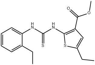 methyl 5-ethyl-2-(3-(2-ethylphenyl)thioureido)thiophene-3-carboxylate Struktur