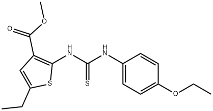 methyl 2-(3-(4-ethoxyphenyl)thioureido)-5-ethylthiophene-3-carboxylate Struktur