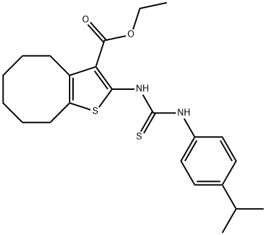 ethyl 2-(3-(4-isopropylphenyl)thioureido)-4,5,6,7,8,9-hexahydrocycloocta[b]thiophene-3-carboxylate Struktur