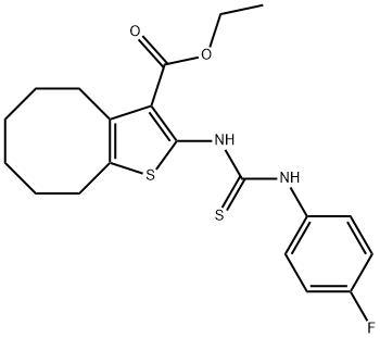 ethyl 2-(3-(4-fluorophenyl)thioureido)-4,5,6,7,8,9-hexahydrocycloocta[b]thiophene-3-carboxylate Struktur