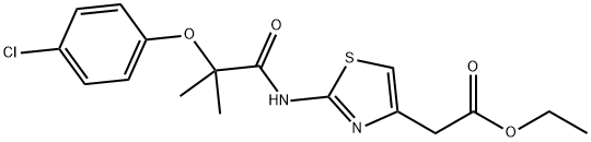 ethyl (2-{[2-(4-chlorophenoxy)-2-methylpropanoyl]amino}-1,3-thiazol-4-yl)acetate Struktur