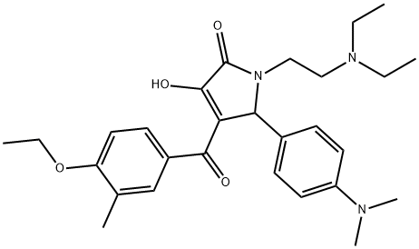 1-(2-(diethylamino)ethyl)-5-(4-(dimethylamino)phenyl)-4-(4-ethoxy-3-methylbenzoyl)-3-hydroxy-1H-pyrrol-2(5H)-one Struktur