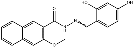 (E)-N'-(2,4-dihydroxybenzylidene)-3-methoxy-2-naphthohydrazide Struktur