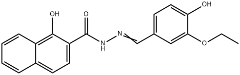 (E)-N'-(3-ethoxy-4-hydroxybenzylidene)-1-hydroxy-2-naphthohydrazide Struktur