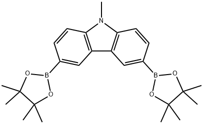 9-methyl-3,6-bis(4,4,5,5-tetramethyl-1,3,2-dioxaborolan-2-yl)-9H-carbazole Struktur