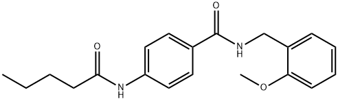 N-(2-methoxybenzyl)-4-(pentanoylamino)benzamide Struktur