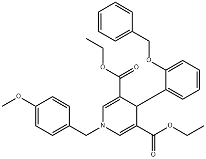 diethyl 4-(2-(benzyloxy)phenyl)-1-(4-methoxybenzyl)-1,4-dihydropyridine-3,5-dicarboxylate Struktur