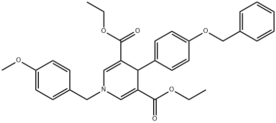 diethyl 4-(4-(benzyloxy)phenyl)-1-(4-methoxybenzyl)-1,4-dihydropyridine-3,5-dicarboxylate Struktur