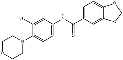 N-[3-chloro-4-(4-morpholinyl)phenyl]-1,3-benzodioxole-5-carboxamide Struktur