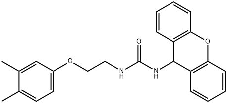 1-[2-(3,4-dimethylphenoxy)ethyl]-3-(9H-xanthen-9-yl)urea Struktur