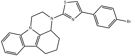 4-(4-bromophenyl)-2-(3a,4,5,6-tetrahydro-1H-pyrazino[3,2,1-jk]carbazol-3(2H)-yl)thiazole Struktur