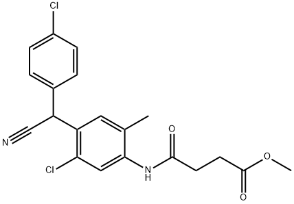 methyl 4-((5-chloro-4-((4-chlorophenyl)(cyano)methyl)-2-methylphenyl)amino)-4-oxobutanoate Struktur