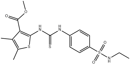 methyl 2-(3-(4-(N-ethylsulfamoyl)phenyl)thioureido)-4,5-dimethylthiophene-3-carboxylate Struktur