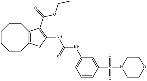 ethyl 2-(3-(3-(morpholinosulfonyl)phenyl)thioureido)-4,5,6,7,8,9-hexahydrocycloocta[b]thiophene-3-carboxylate Struktur