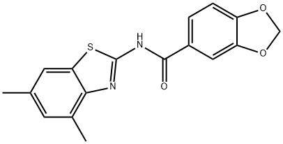 N-(4,6-dimethyl-1,3-benzothiazol-2-yl)-1,3-benzodioxole-5-carboxamide Struktur