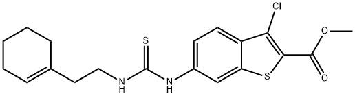 methyl 3-chloro-6-(3-(2-(cyclohex-1-en-1-yl)ethyl)thioureido)benzo[b]thiophene-2-carboxylate Struktur