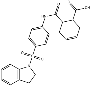 6-((4-(indolin-1-ylsulfonyl)phenyl)carbamoyl)cyclohex-3-enecarboxylic acid Struktur