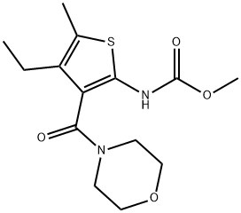 methyl (4-ethyl-5-methyl-3-(morpholine-4-carbonyl)thiophen-2-yl)carbamate Struktur