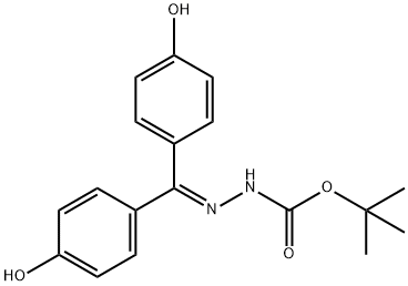 tert-butyl 2-(bis(4-hydroxyphenyl)methylene)hydrazinecarboxylate Struktur