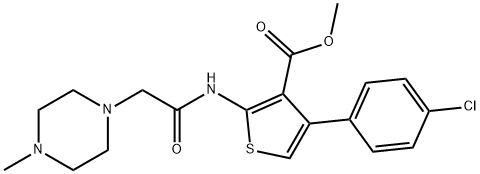 methyl 4-(4-chlorophenyl)-2-(2-(4-methylpiperazin-1-yl)acetamido)thiophene-3-carboxylate Struktur