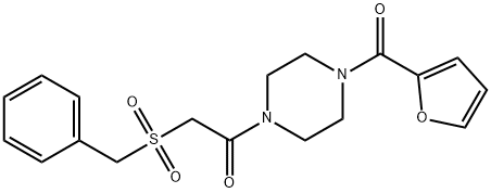 2-(benzylsulfonyl)-1-[4-(furan-2-ylcarbonyl)piperazin-1-yl]ethanone Struktur