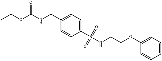 ethyl 4-(N-(2-phenoxyethyl)sulfamoyl)benzylcarbamate Struktur