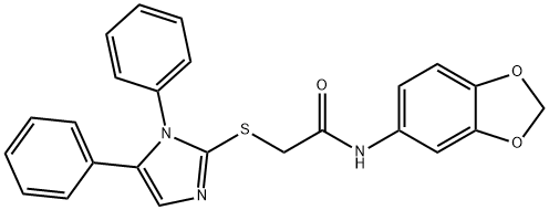 N-(1,3-benzodioxol-5-yl)-2-[(1,5-diphenyl-1H-imidazol-2-yl)sulfanyl]acetamide Struktur