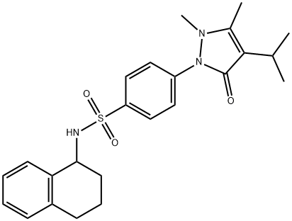 4-[2,3-dimethyl-5-oxo-4-(propan-2-yl)-2,5-dihydro-1H-pyrazol-1-yl]-N-(1,2,3,4-tetrahydronaphthalen-1-yl)benzenesulfonamide Struktur