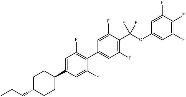 4'-[Difluoro(3,4,5-trifluorophenoxy)methyl]-2,3',5',6-tetrafluoro-4-(trans-4-propylcyclohexyl)-1,1'-biphenyl Struktur