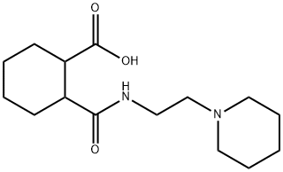 2-((2-(piperidin-1-yl)ethyl)carbamoyl)cyclohexanecarboxylic acid Struktur