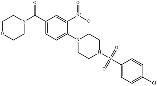 (4-{4-[(4-chlorophenyl)sulfonyl]piperazin-1-yl}-3-nitrophenyl)(morpholin-4-yl)methanone Struktur