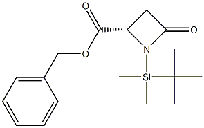 2-Azetidinecarboxylic acid, 1-[(1,1-dimethylethyl)dimethylsilyl]-4-oxo-,  phenylmethyl ester, (S)- Struktur