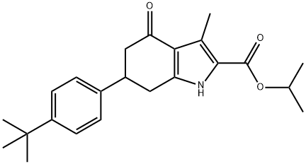 isopropyl 6-(4-(tert-butyl)phenyl)-3-methyl-4-oxo-4,5,6,7-tetrahydro-1H-indole-2-carboxylate Struktur