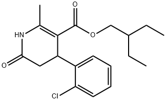 2-ethylbutyl 4-(2-chlorophenyl)-2-methyl-6-oxo-1,4,5,6-tetrahydropyridine-3-carboxylate Struktur