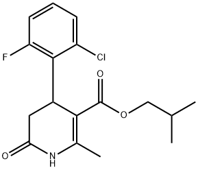 isobutyl 4-(2-chloro-6-fluorophenyl)-2-methyl-6-oxo-1,4,5,6-tetrahydropyridine-3-carboxylate Struktur