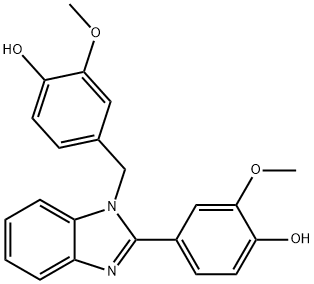 4-[[2-(4-hydroxy-3-methoxy-phenyl)benzimidazol-1-yl]methyl]-2-methoxy-phenol Struktur