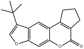 9-(tert-butyl)-2,3-dihydrocyclopenta[c]furo[3,2-g]chromen-4(1H)-one Struktur