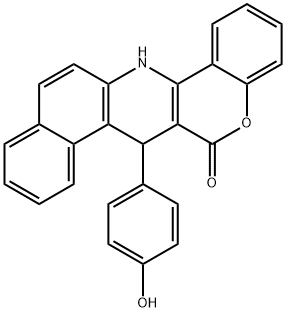 7-(4-hydroxyphenyl)-7,14-dihydro-6H-benzo[f]chromeno[4,3-b]quinolin-6-one Struktur