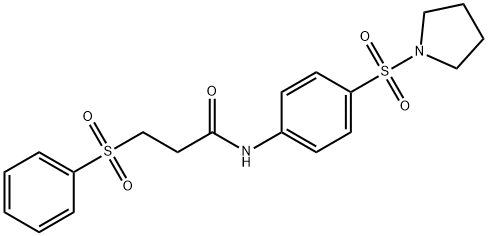 3-(phenylsulfonyl)-N-[4-(pyrrolidin-1-ylsulfonyl)phenyl]propanamide Struktur