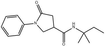 N-(2-methylbutan-2-yl)-5-oxo-1-phenylpyrrolidine-3-carboxamide Struktur