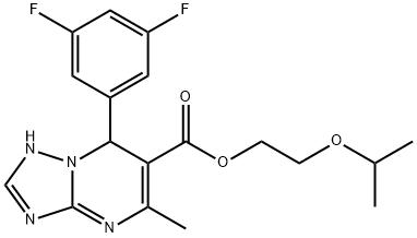 2-isopropoxyethyl 7-(3,5-difluorophenyl)-5-methyl-1,7-dihydro-[1,2,4]triazolo[1,5-a]pyrimidine-6-carboxylate Struktur