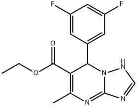 ethyl 7-(3,5-difluorophenyl)-5-methyl-1,7-dihydro-[1,2,4]triazolo[1,5-a]pyrimidine-6-carboxylate Struktur