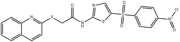 N-{5-[(4-nitrophenyl)sulfonyl]-1,3-thiazol-2-yl}-2-(quinolin-2-ylsulfanyl)acetamide Struktur