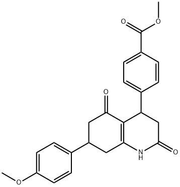 methyl 4-(7-(4-methoxyphenyl)-2,5-dioxo-1,2,3,4,5,6,7,8-octahydroquinolin-4-yl)benzoate Struktur