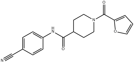 N-(4-cyanophenyl)-1-(furan-2-ylcarbonyl)piperidine-4-carboxamide Struktur