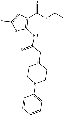 ethyl 5-methyl-2-(2-(4-phenylpiperazin-1-yl)acetamido)thiophene-3-carboxylate Struktur