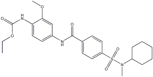 ethyl (4-(4-(N-cyclohexyl-N-methylsulfamoyl)benzamido)-2-methoxyphenyl)carbamate Struktur