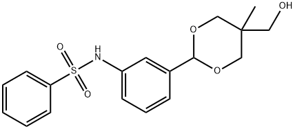 N-{3-[5-(hydroxymethyl)-5-methyl-1,3-dioxan-2-yl]phenyl}benzenesulfonamide Struktur