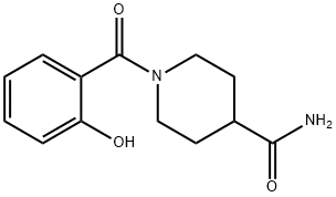 1-(2-hydroxybenzoyl)-4-piperidinecarboxamide Struktur